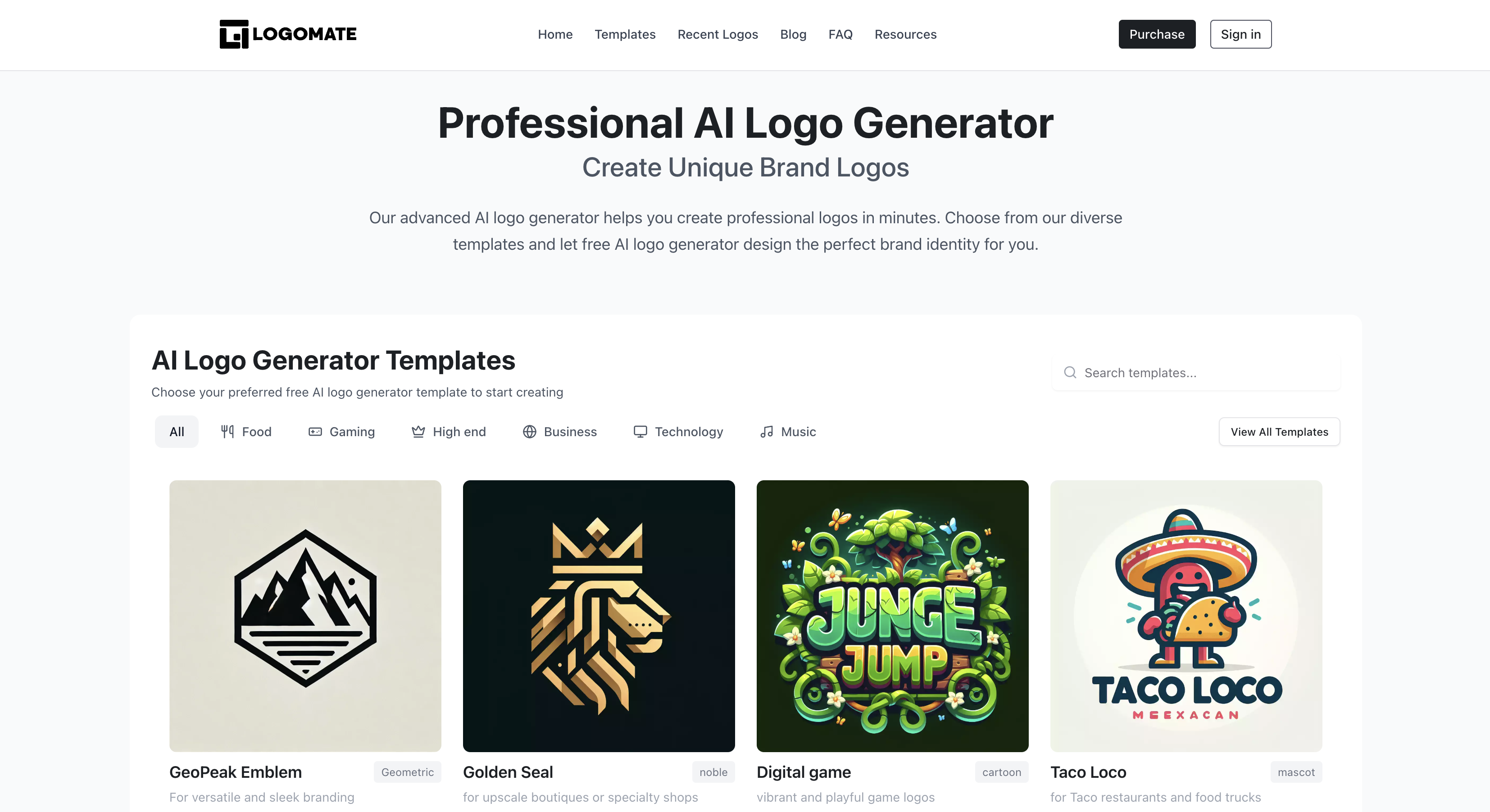 Logomate website preview