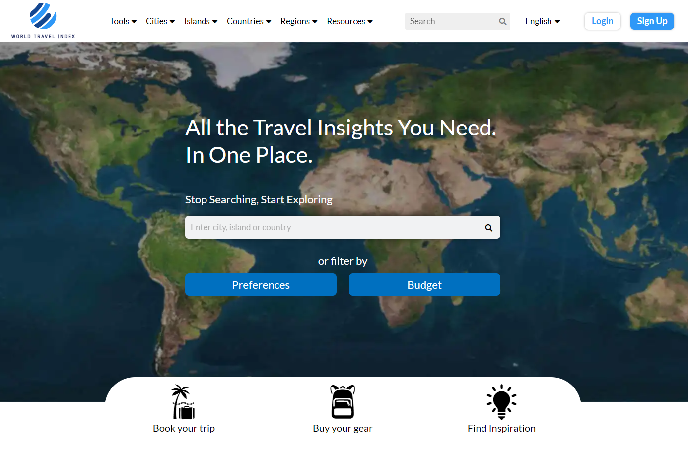 World Travel Index website preview