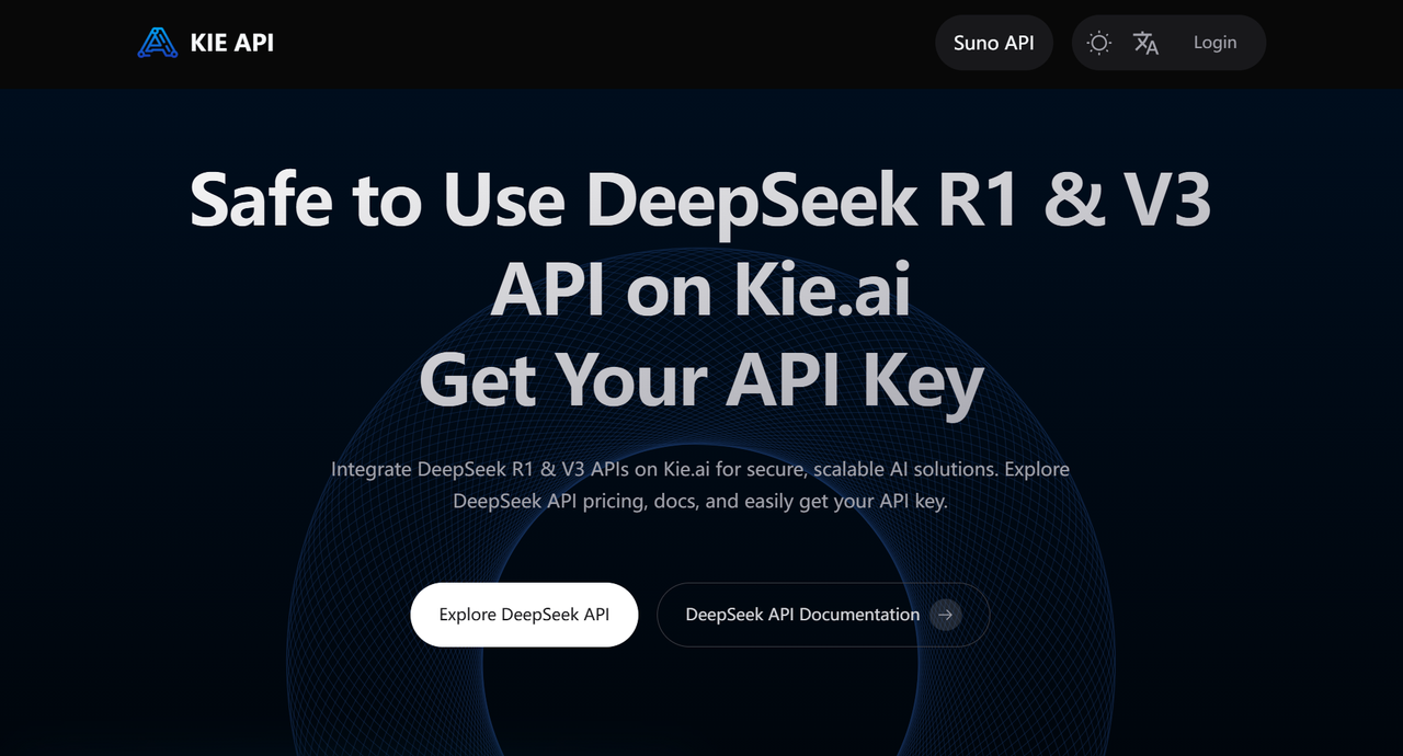 Kie.ai: Affordable & Secure DeepSeek R1 API website preview