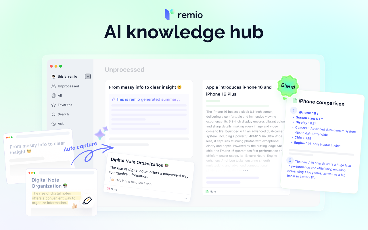 remio - AI Note Taker website preview