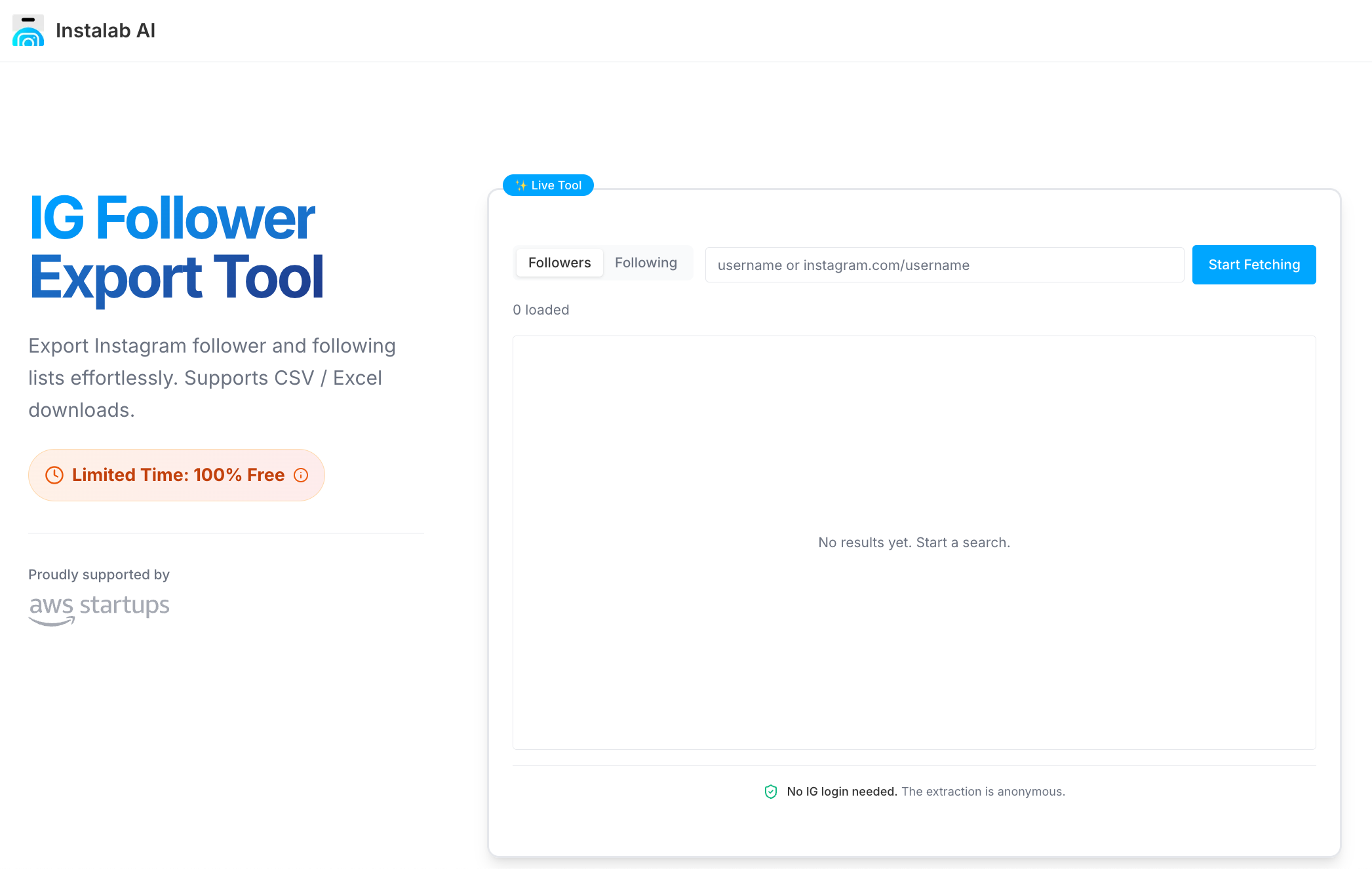 IG Follower Export Tool by Instalab AI preview