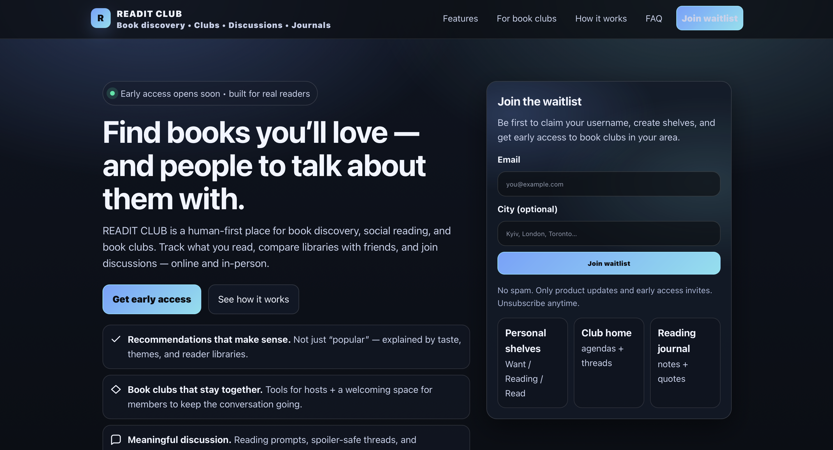 Book Clubs on Readit preview