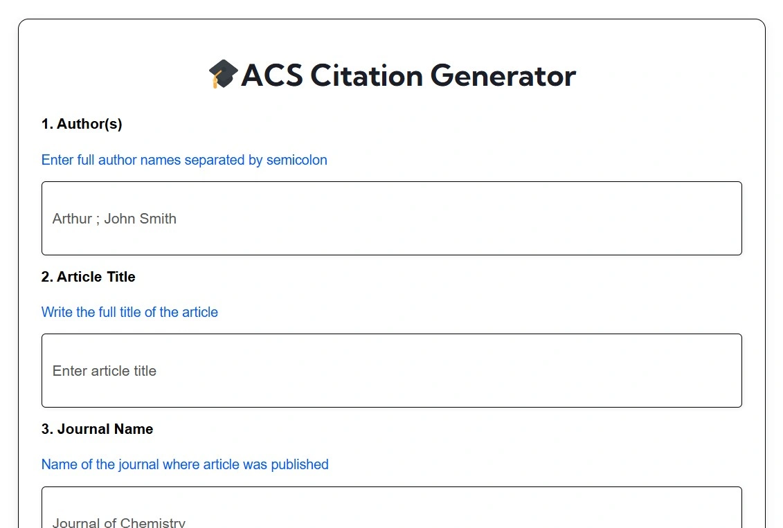 ACS Citation Generator preview