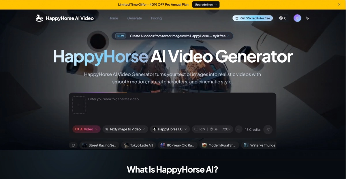 HappyHorse AI Video preview