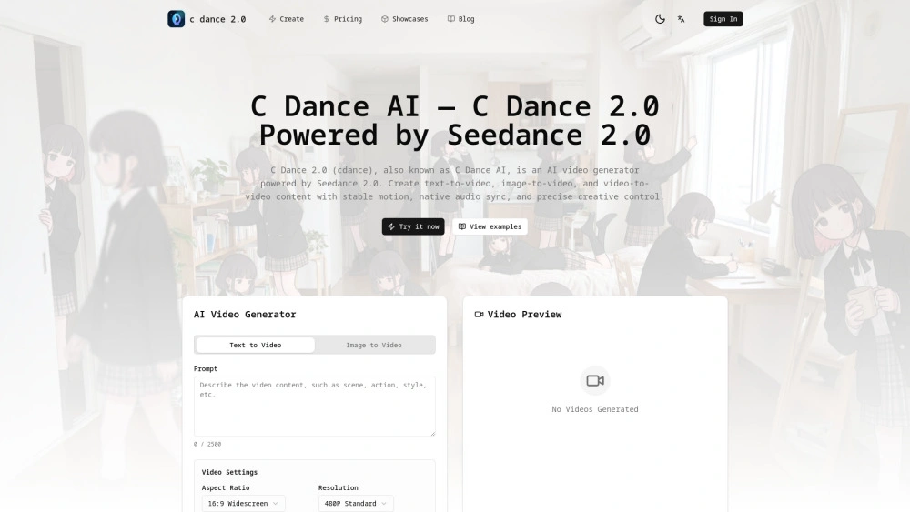 C Dance AI — C Dance 2.0 Powered by Seedance 2.0 preview