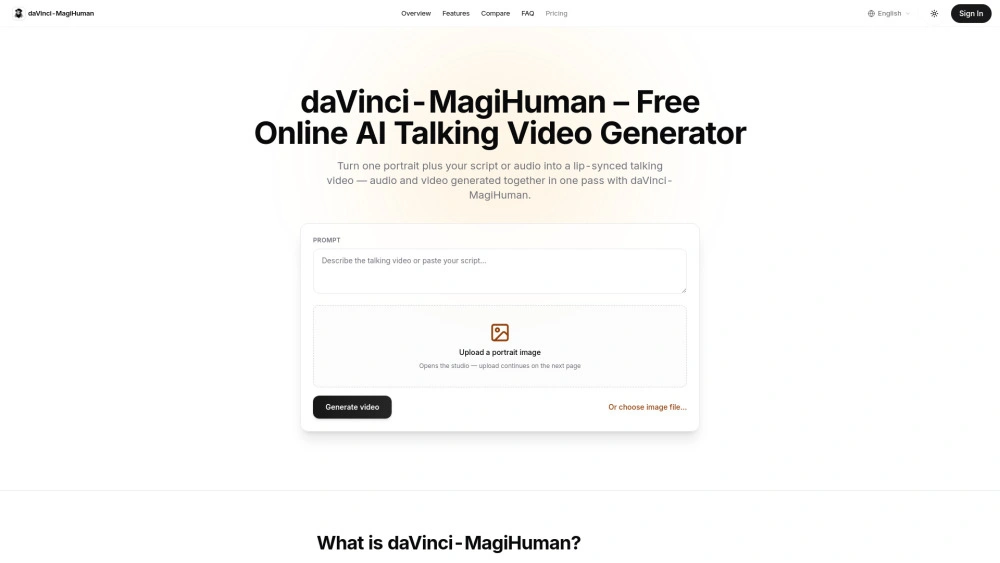 DaVinci MagiHuman preview