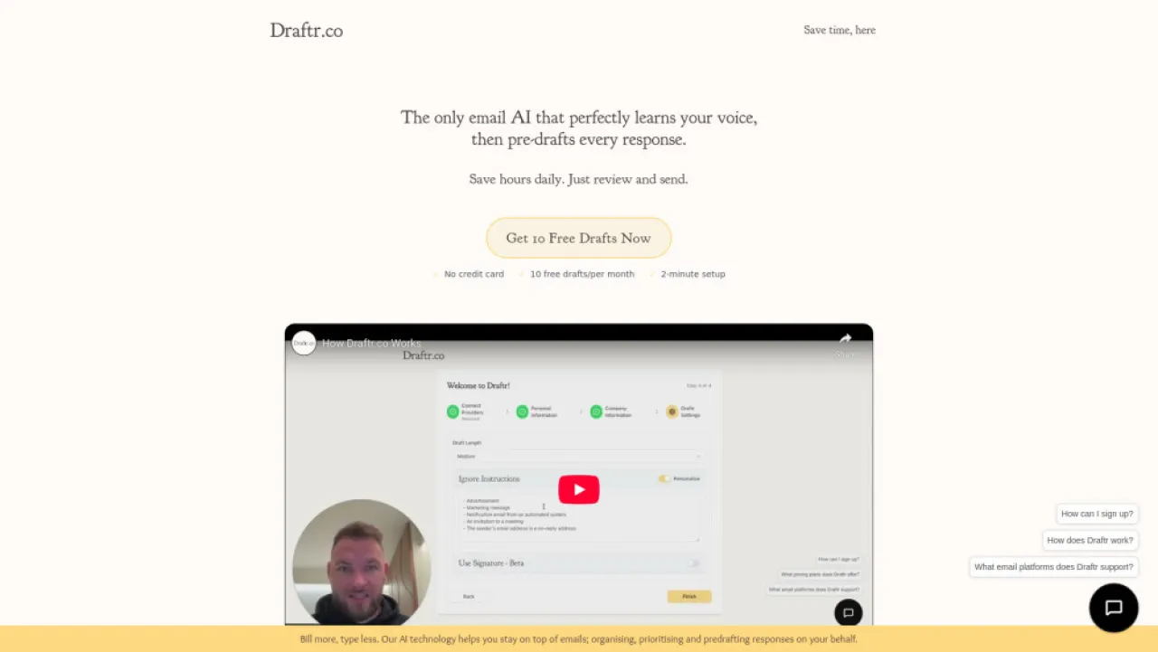 Draftr website preview