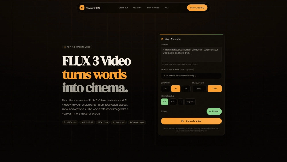 FLUX 3 Video preview
