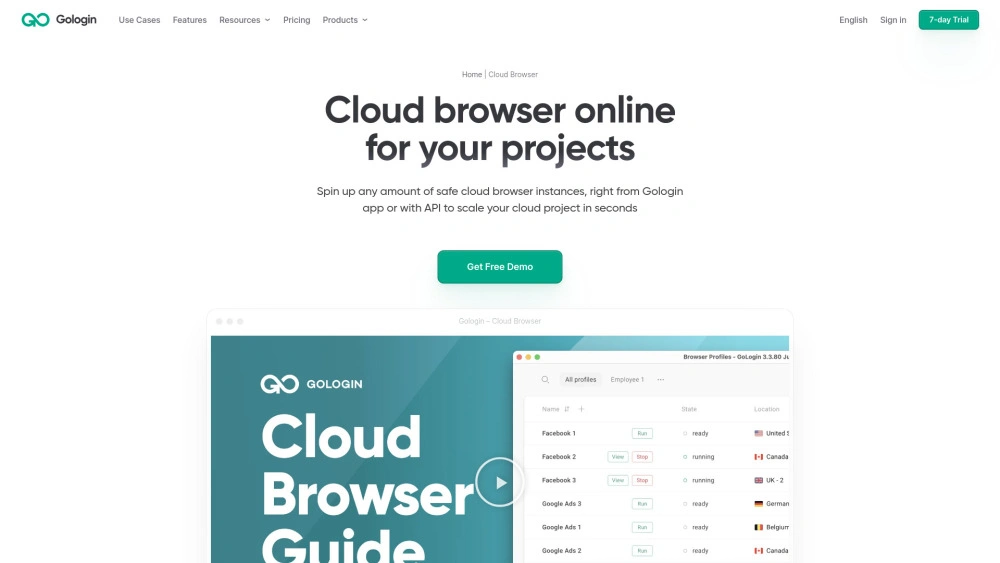 Gologin Cloud Browser preview