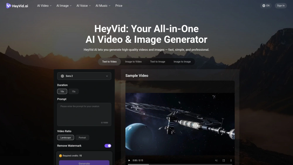 HeyVid AI preview