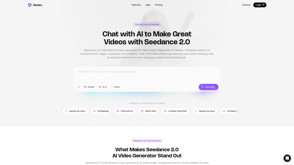 Medeo Seedance 2.0 preview