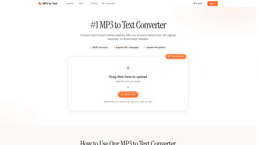 MP3 to Text preview