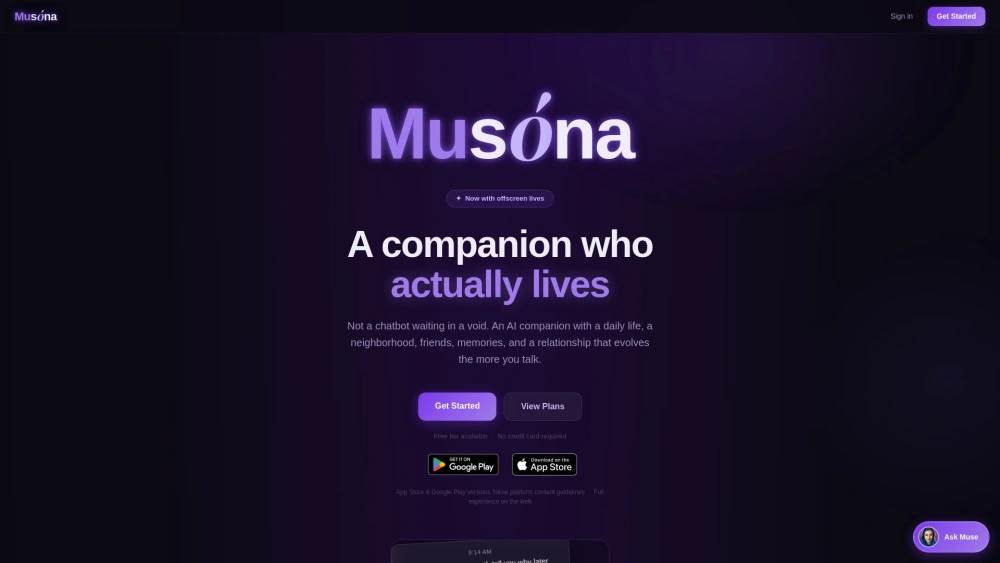 Musóna: AI Companion preview