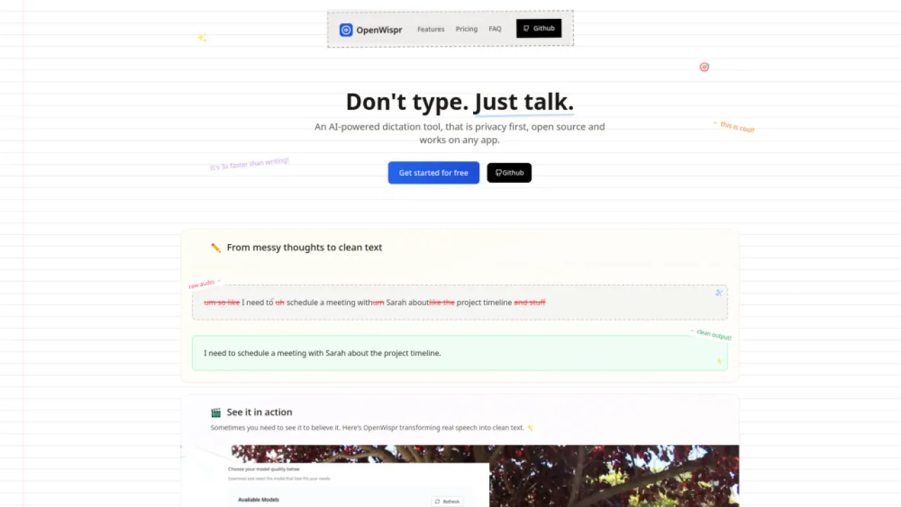 OpenWispr website preview