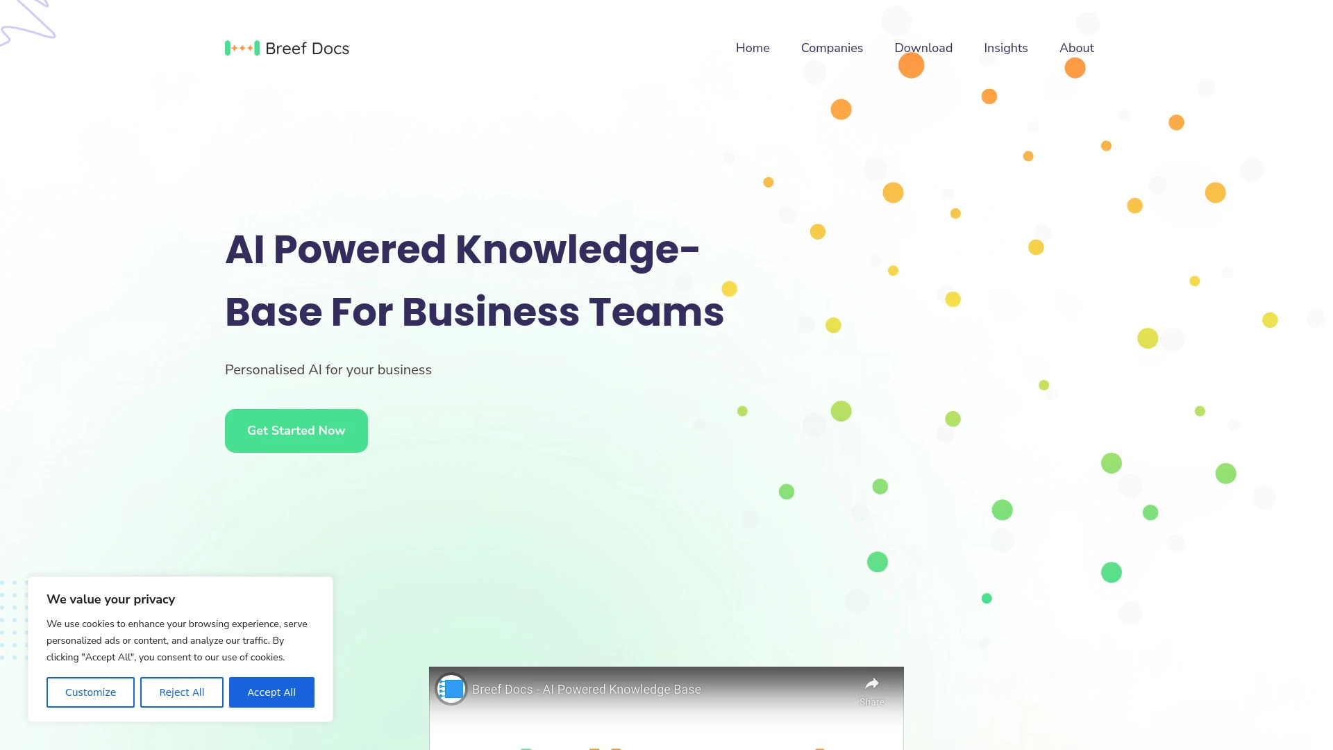 Breef Docs website preview