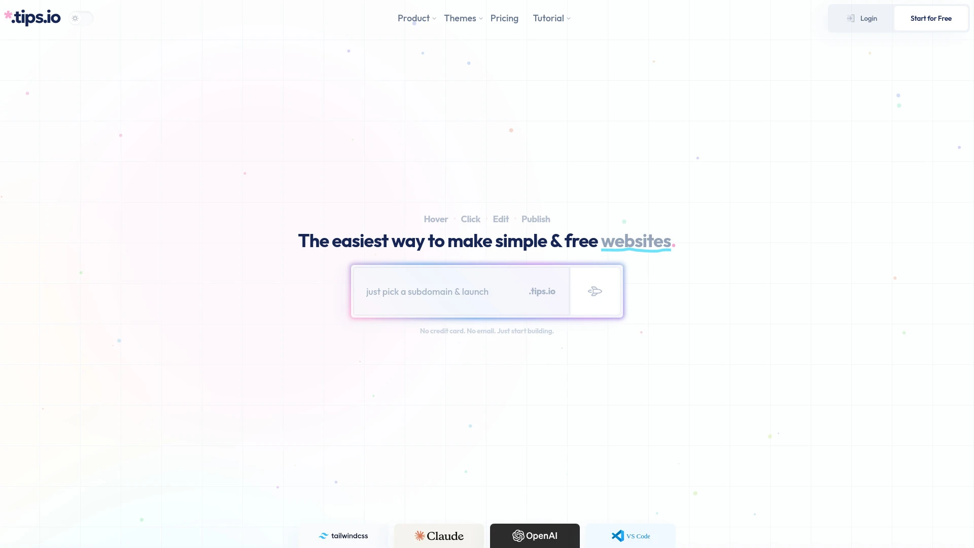 Tips.io website preview