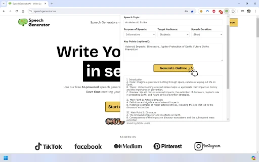 SpeechGeneratorAI website preview