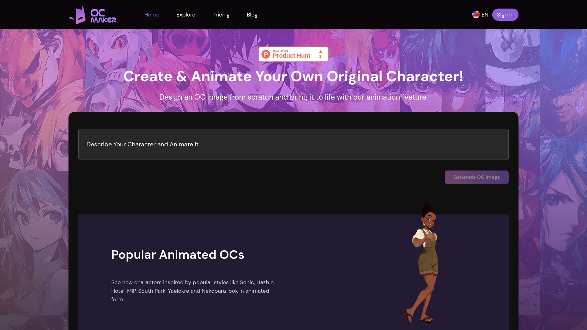 OC Maker website preview