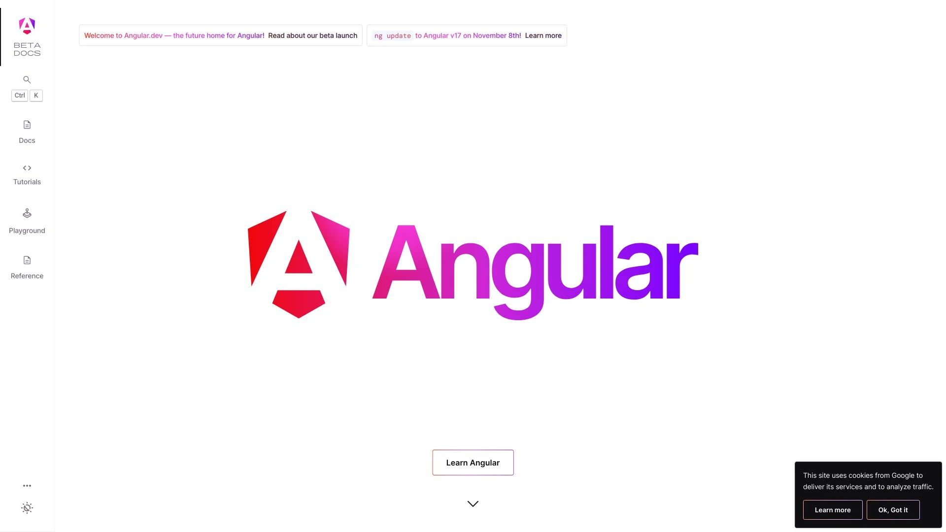 Angular.dev website preview