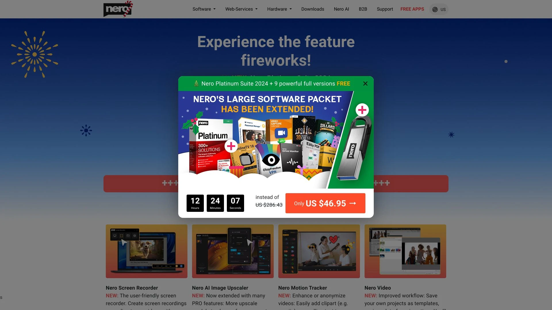 Nero Software website preview