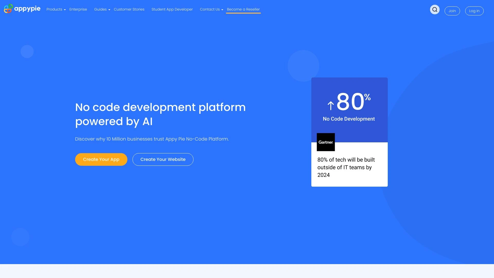 Appy Pie website preview