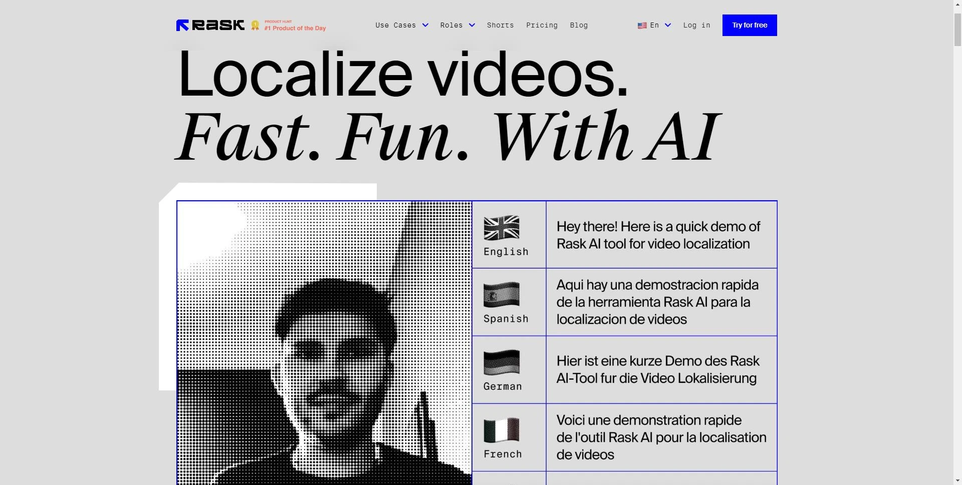 Rask AI website preview