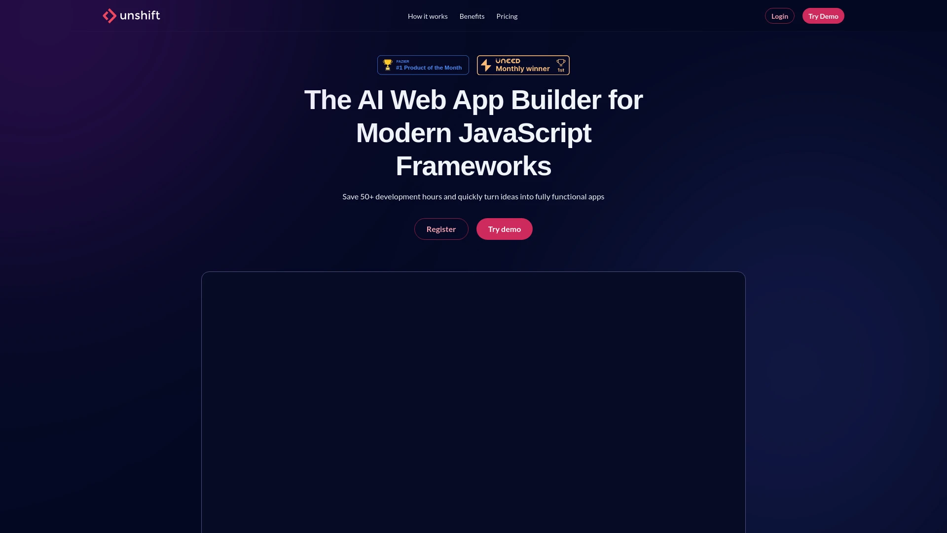 Unshift AI website preview