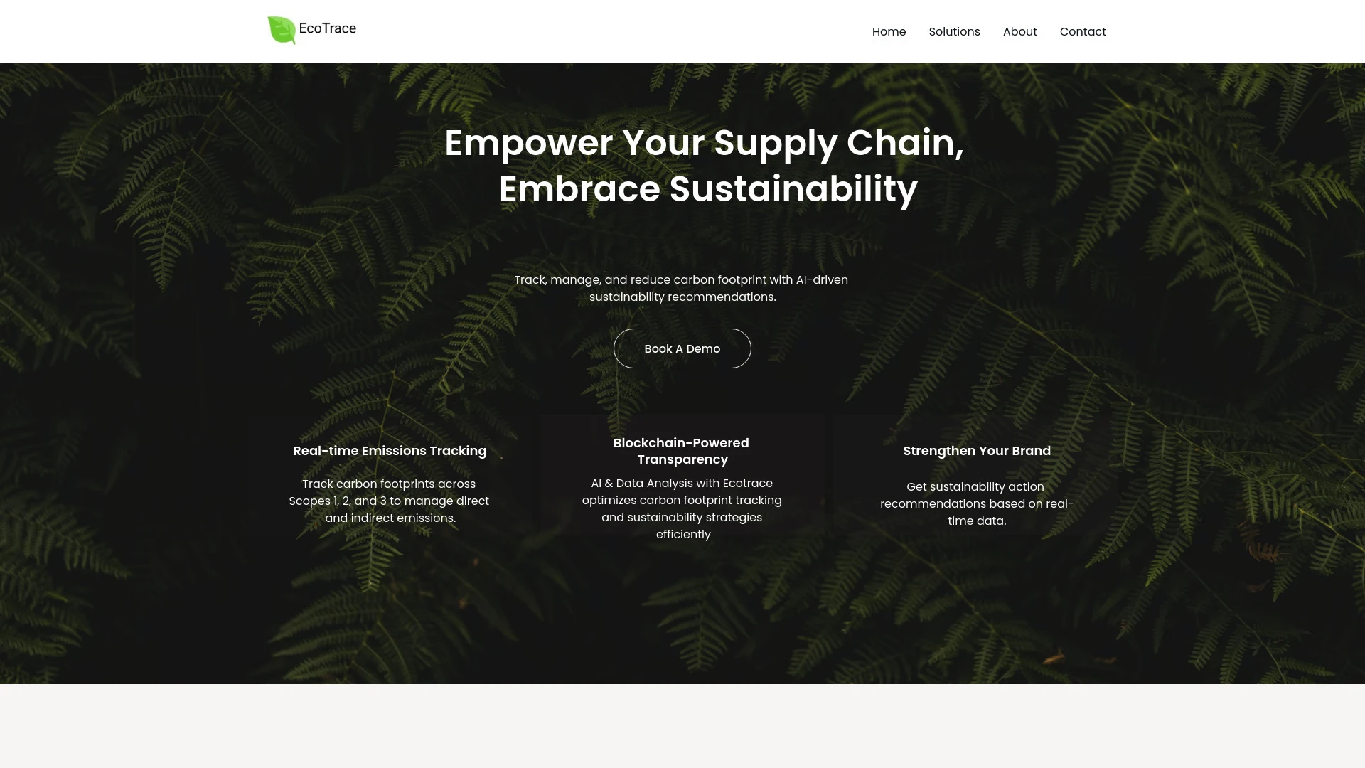 EcoTrace website preview