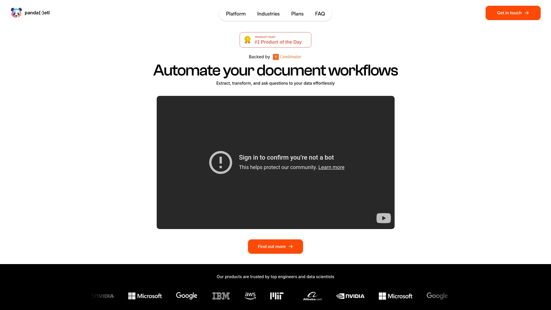 PandaETL website preview
