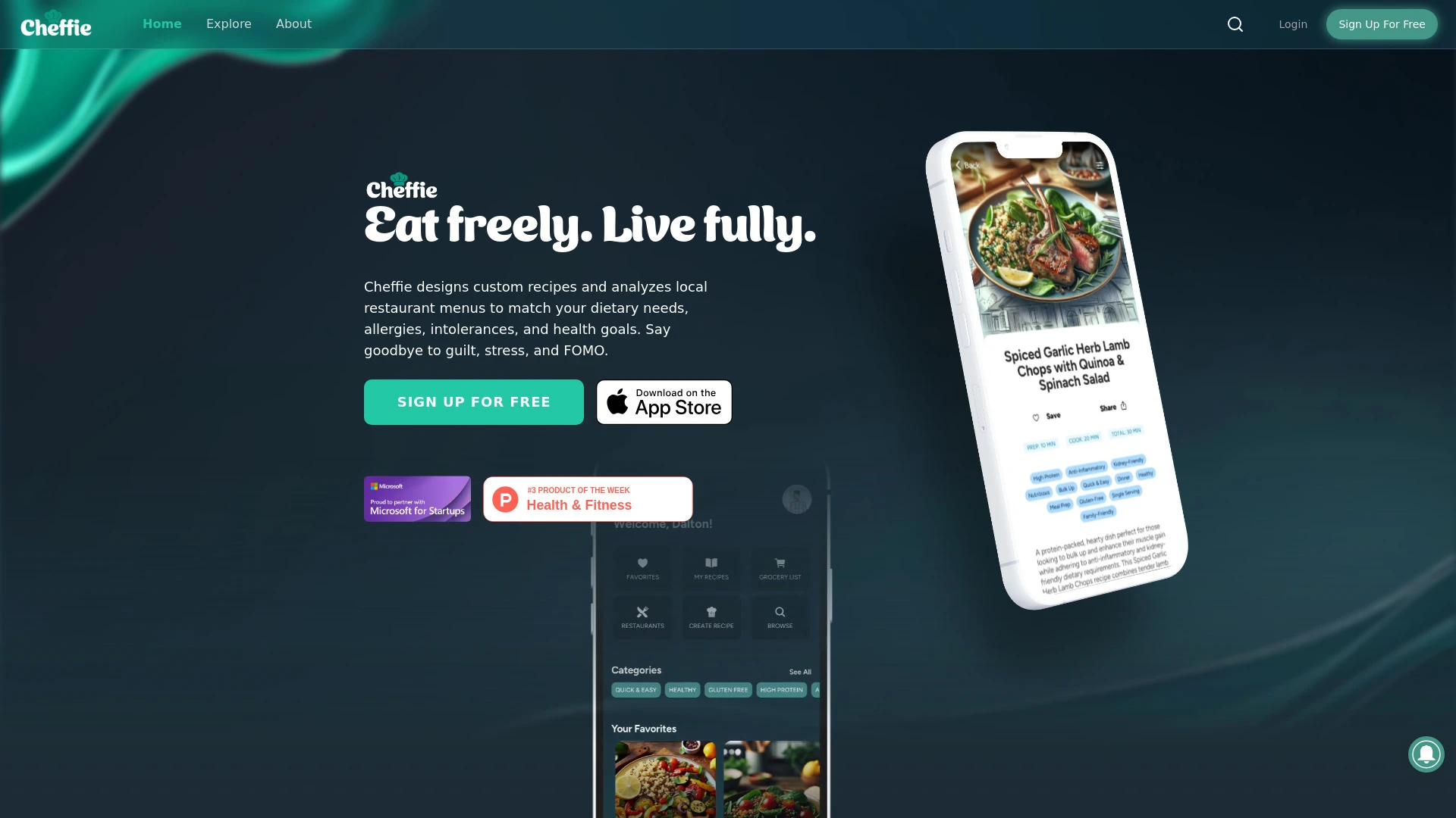 Cheffie website preview