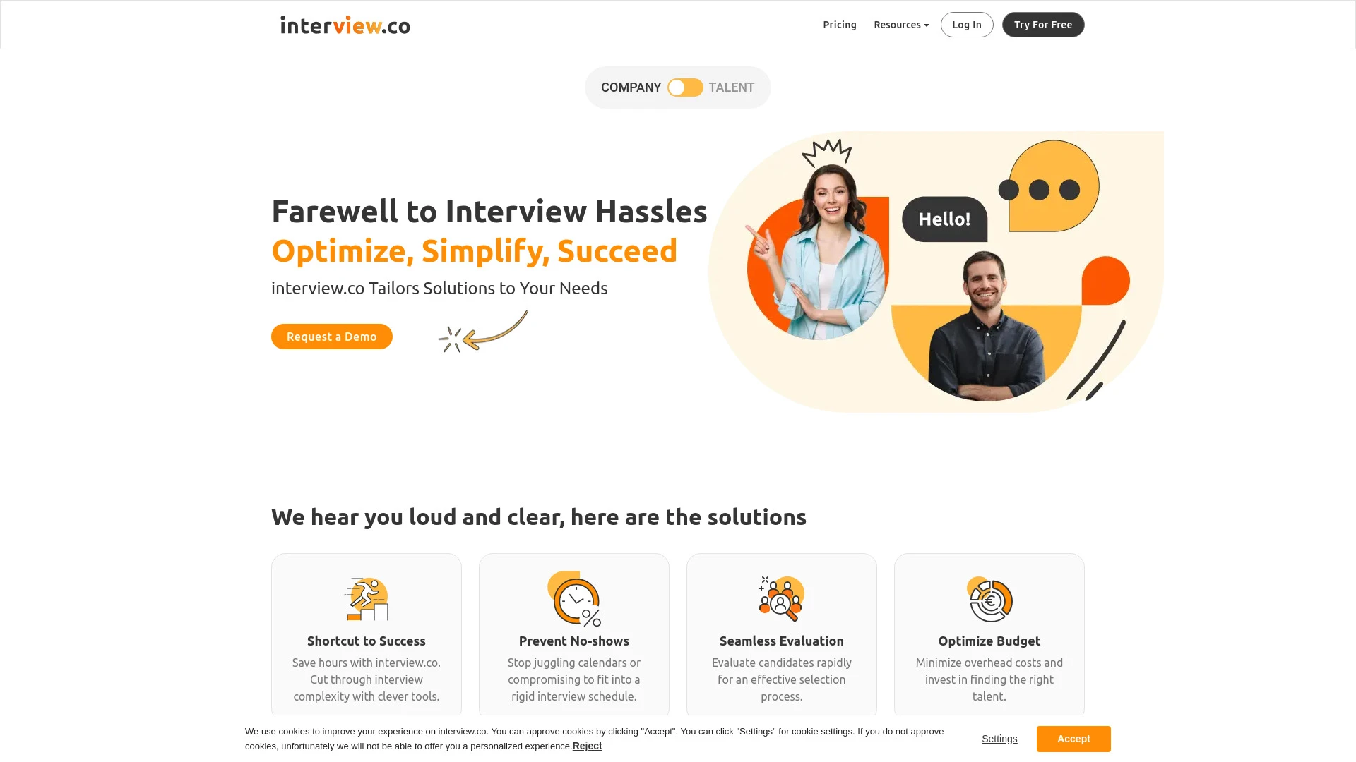 interview.co website preview