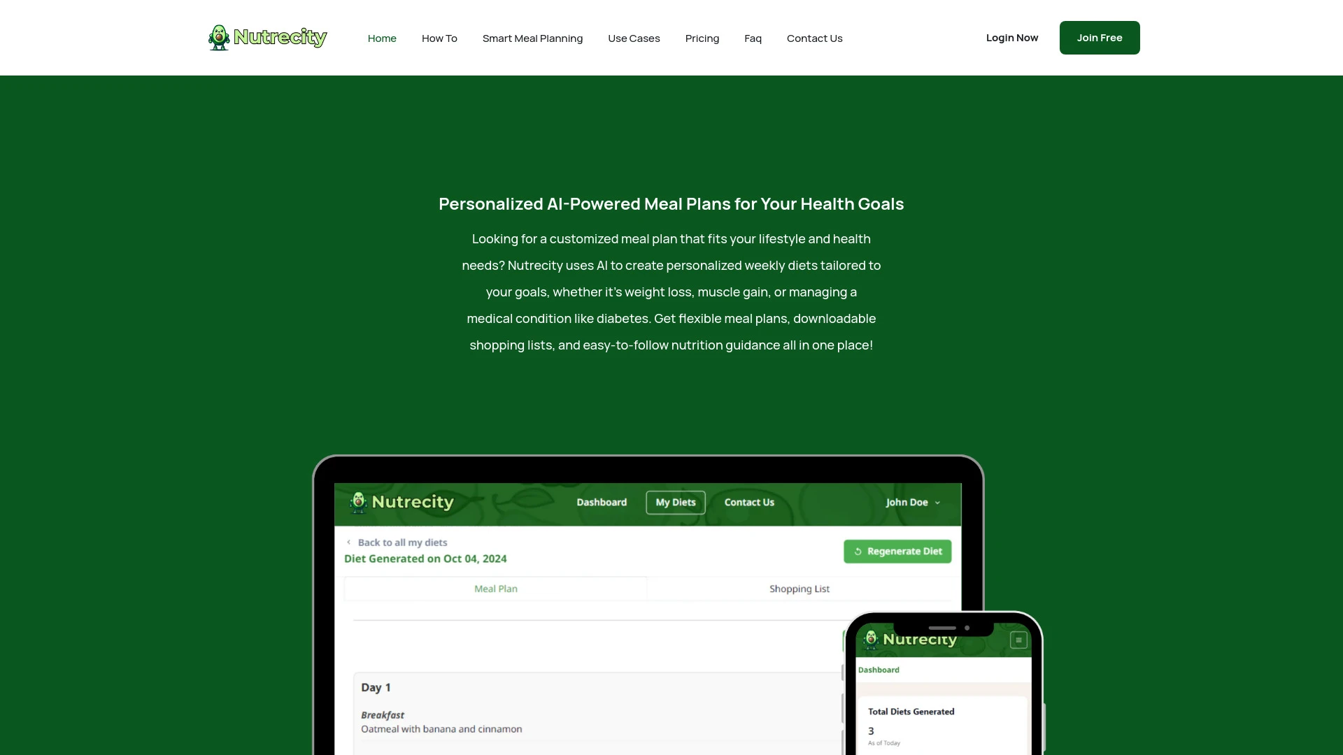 Nutrecity website preview