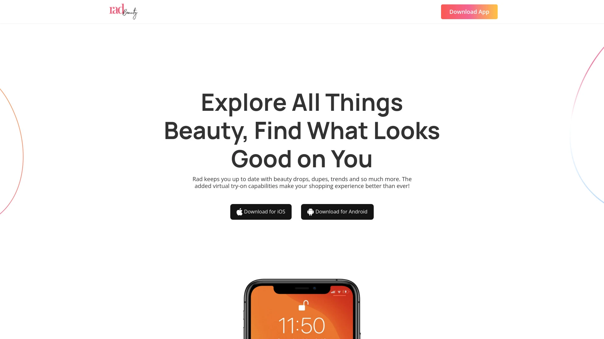 Rad Beauty website preview