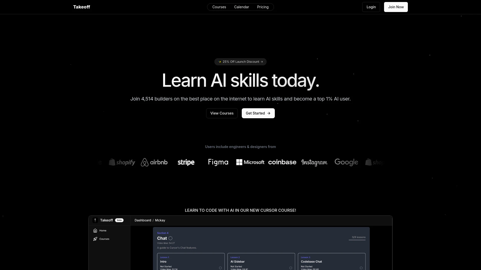Takeoff website preview