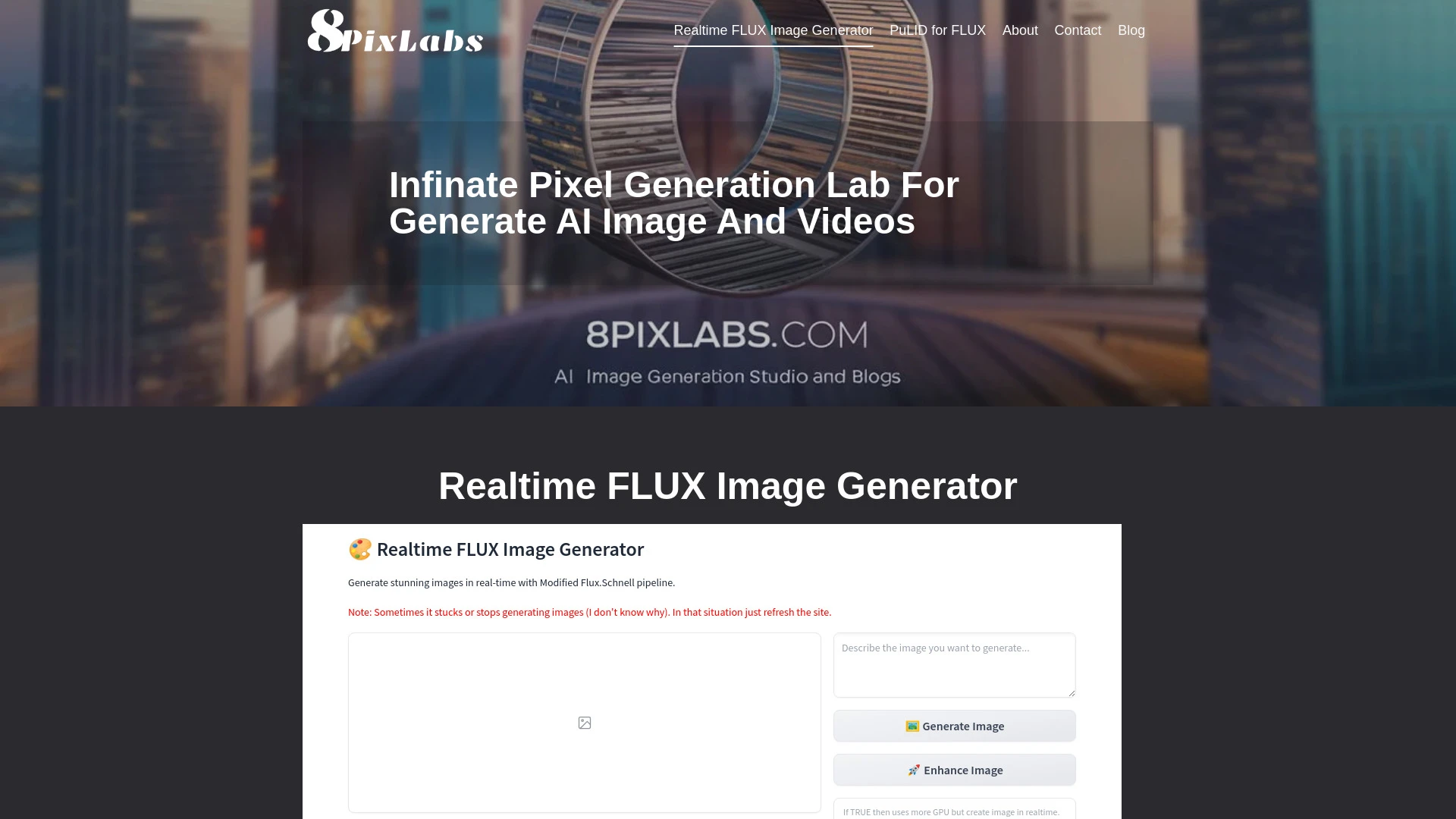Realtime FLUX Image Generator website preview