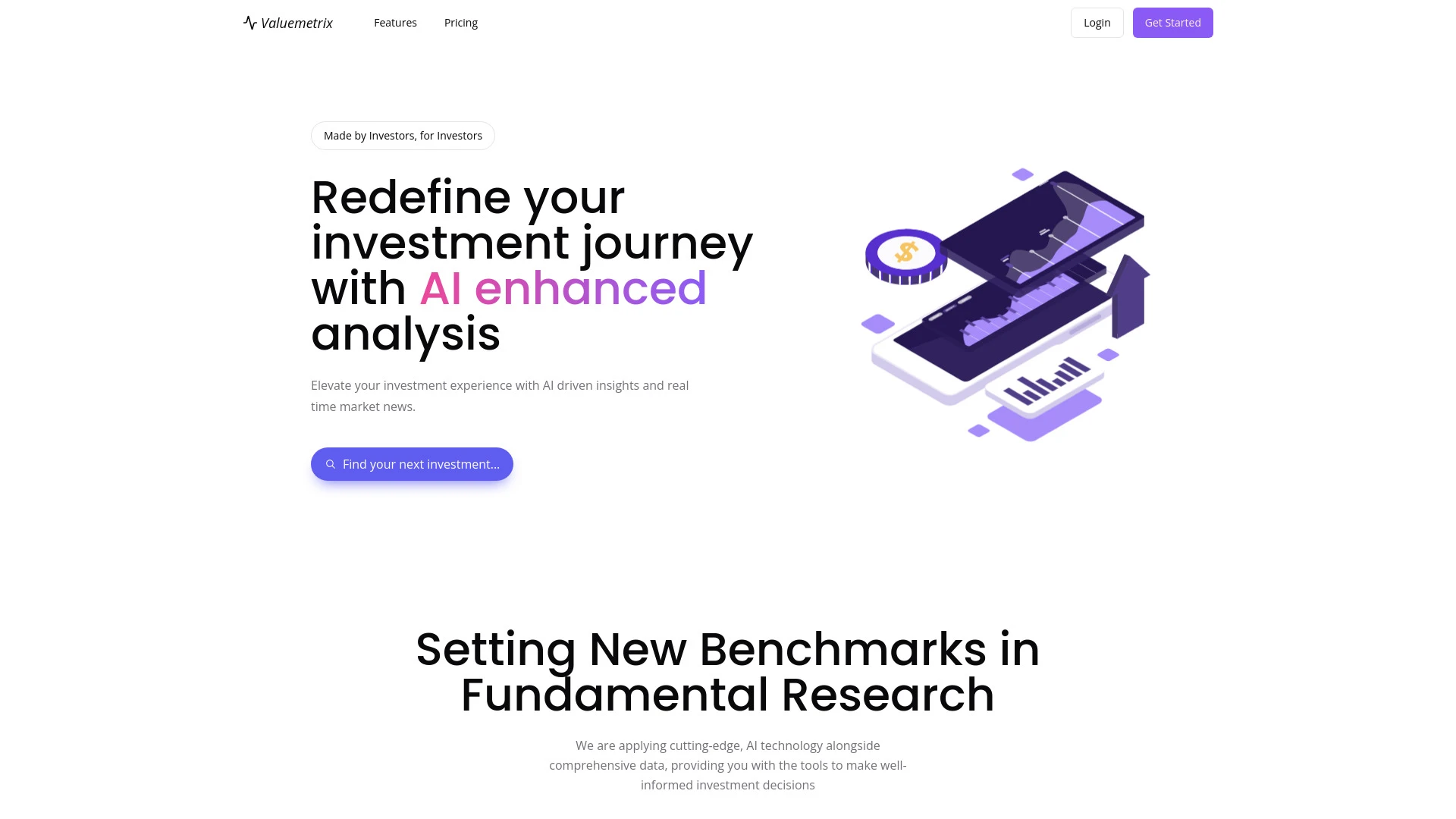 Valuemetrix website preview