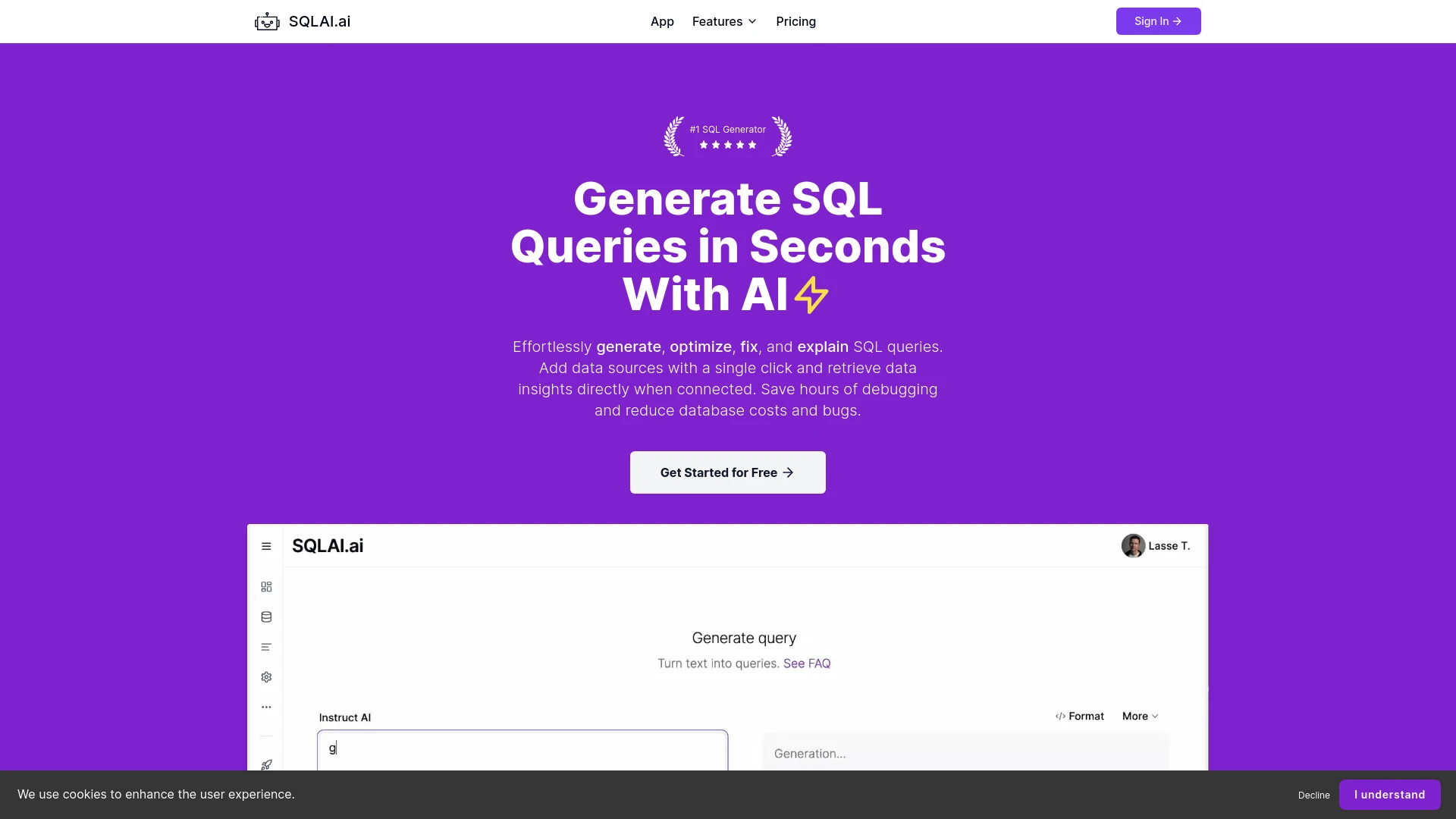 SQLAI.ai website preview