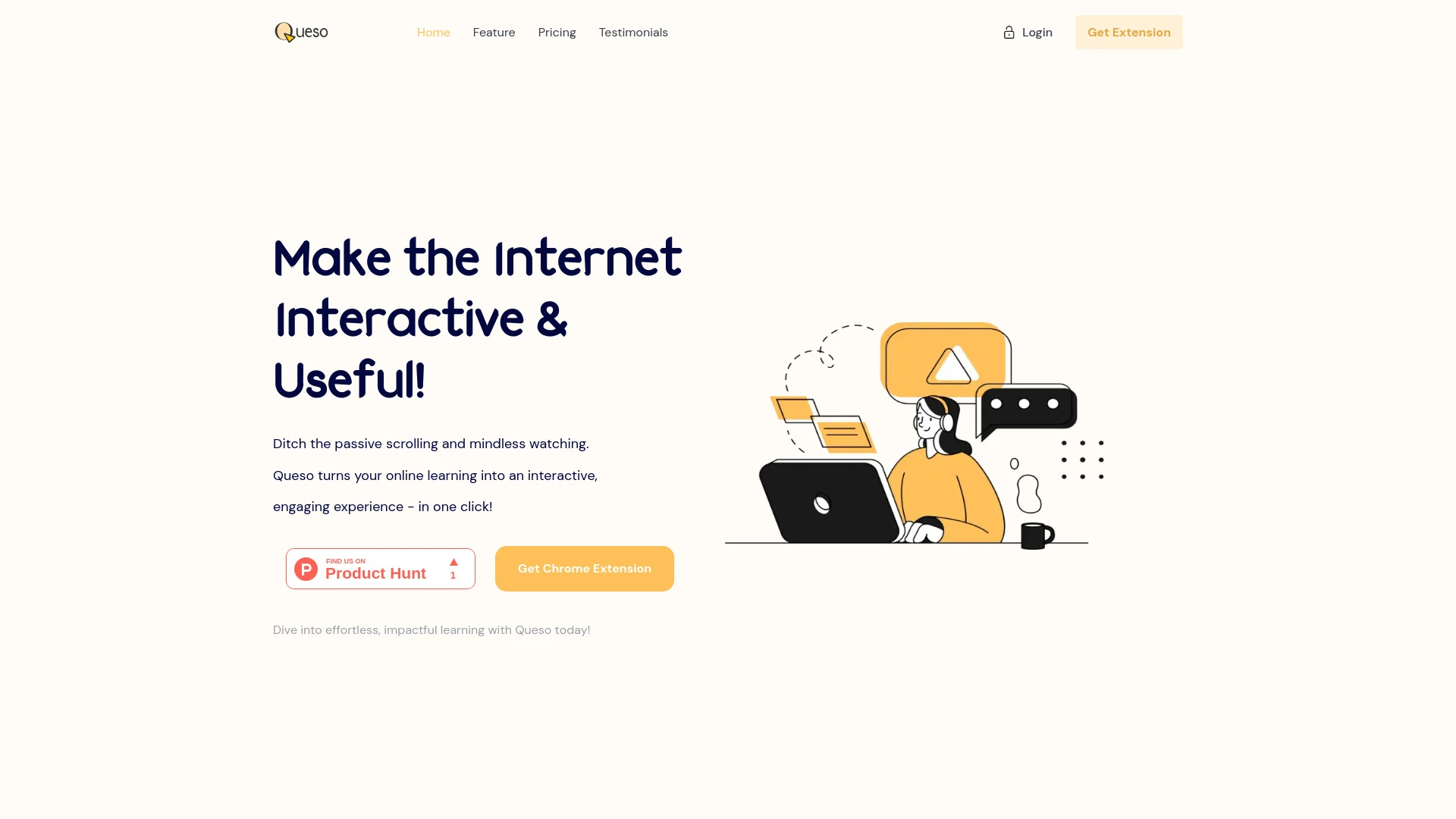 Queso AI Learning website preview