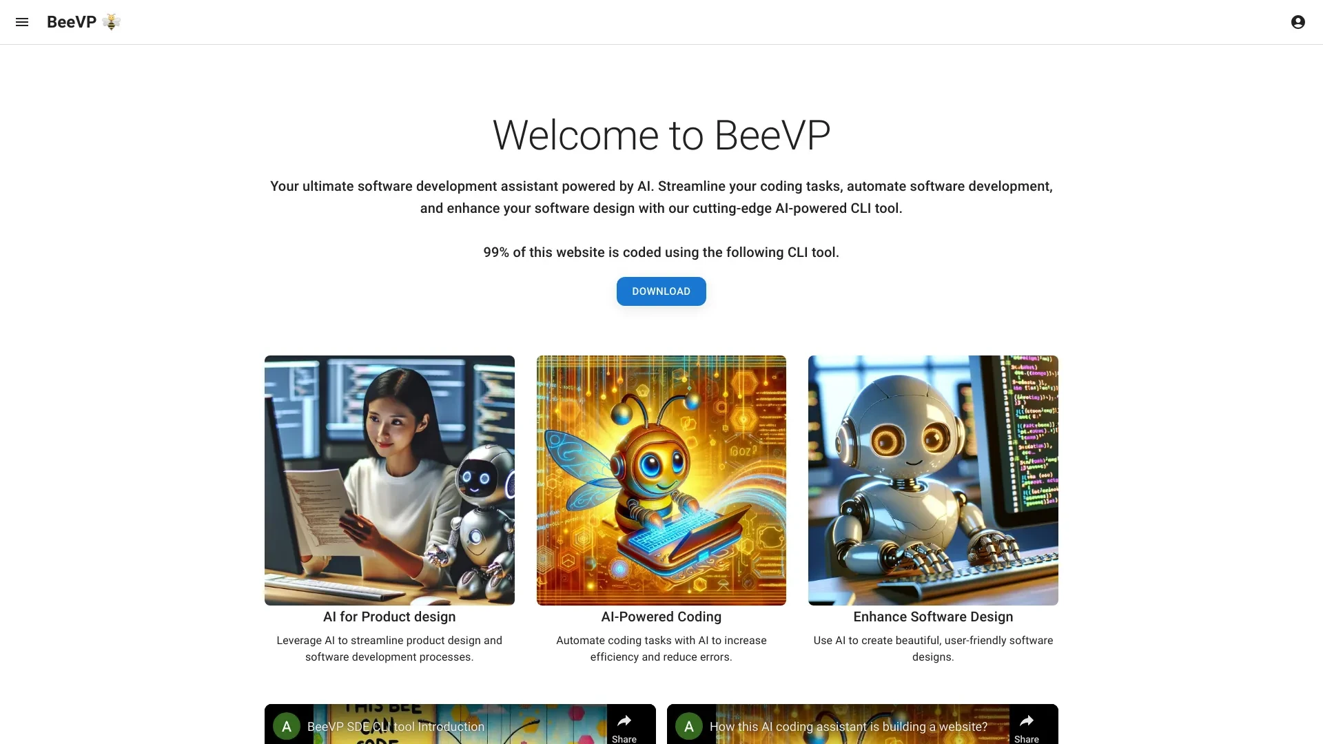 BeeVP website preview