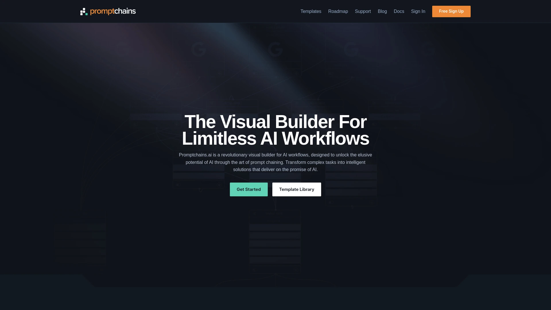 Promptchains.ai website preview