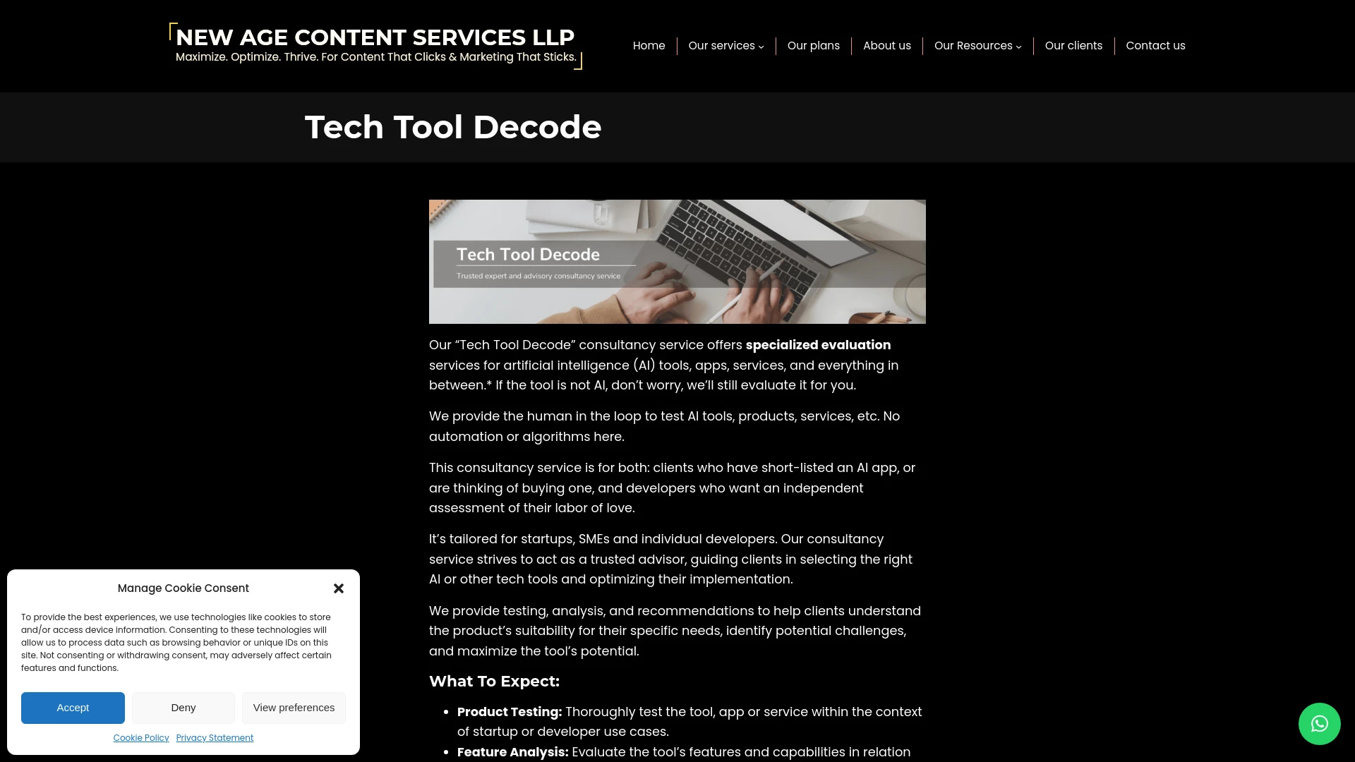 Tech Tool Decode website preview