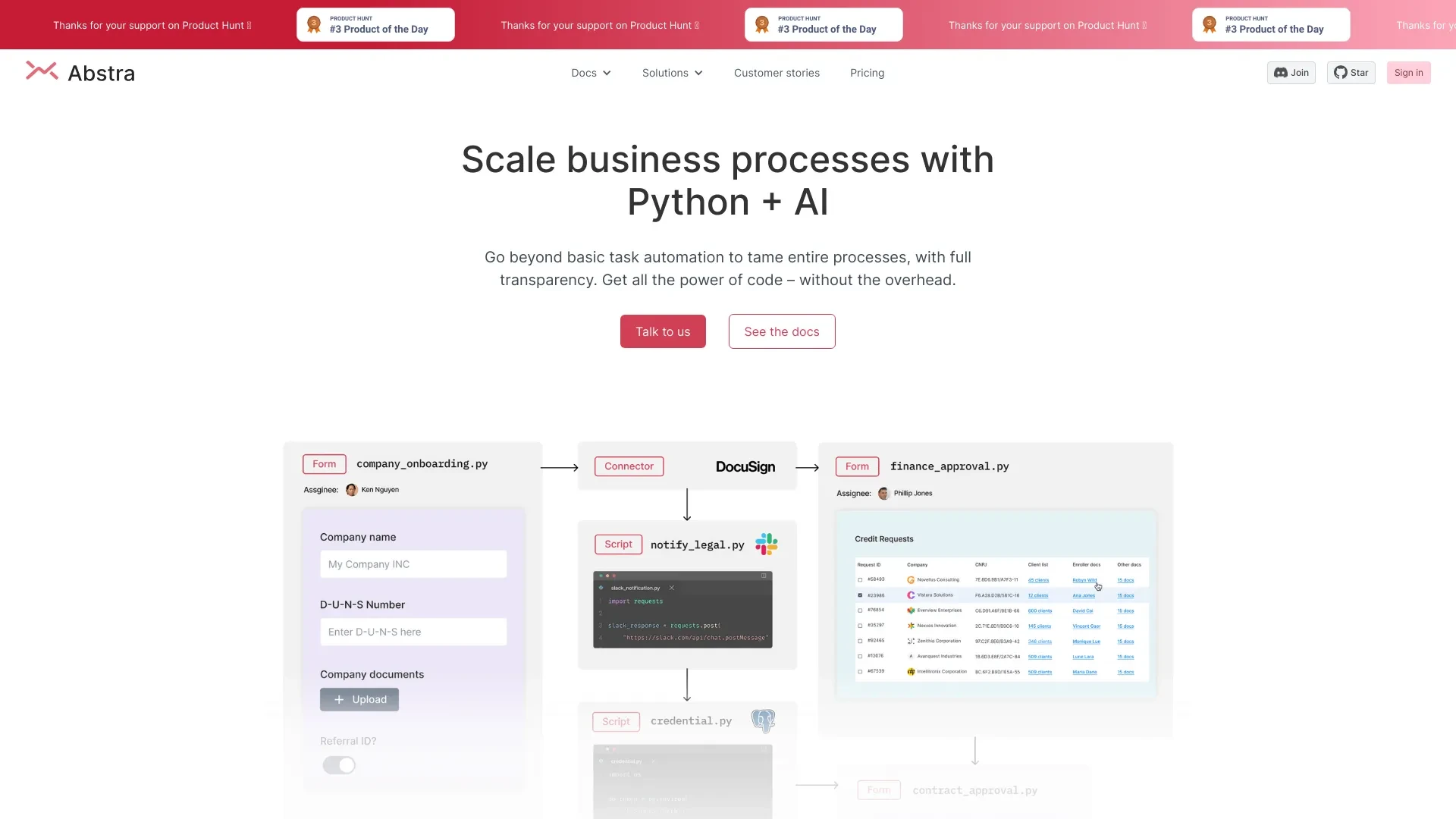 Abstra website preview
