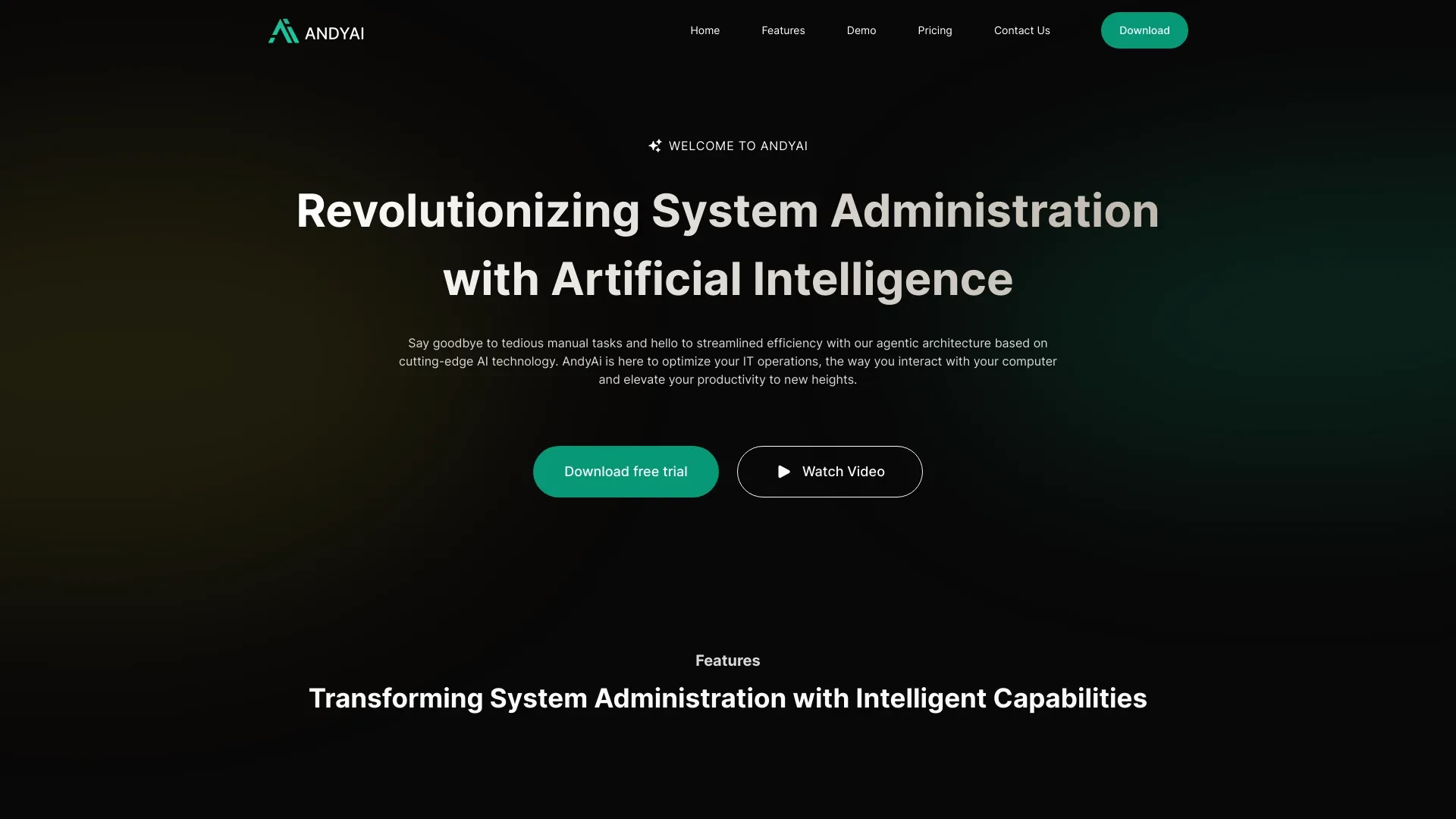 Andy AI website preview