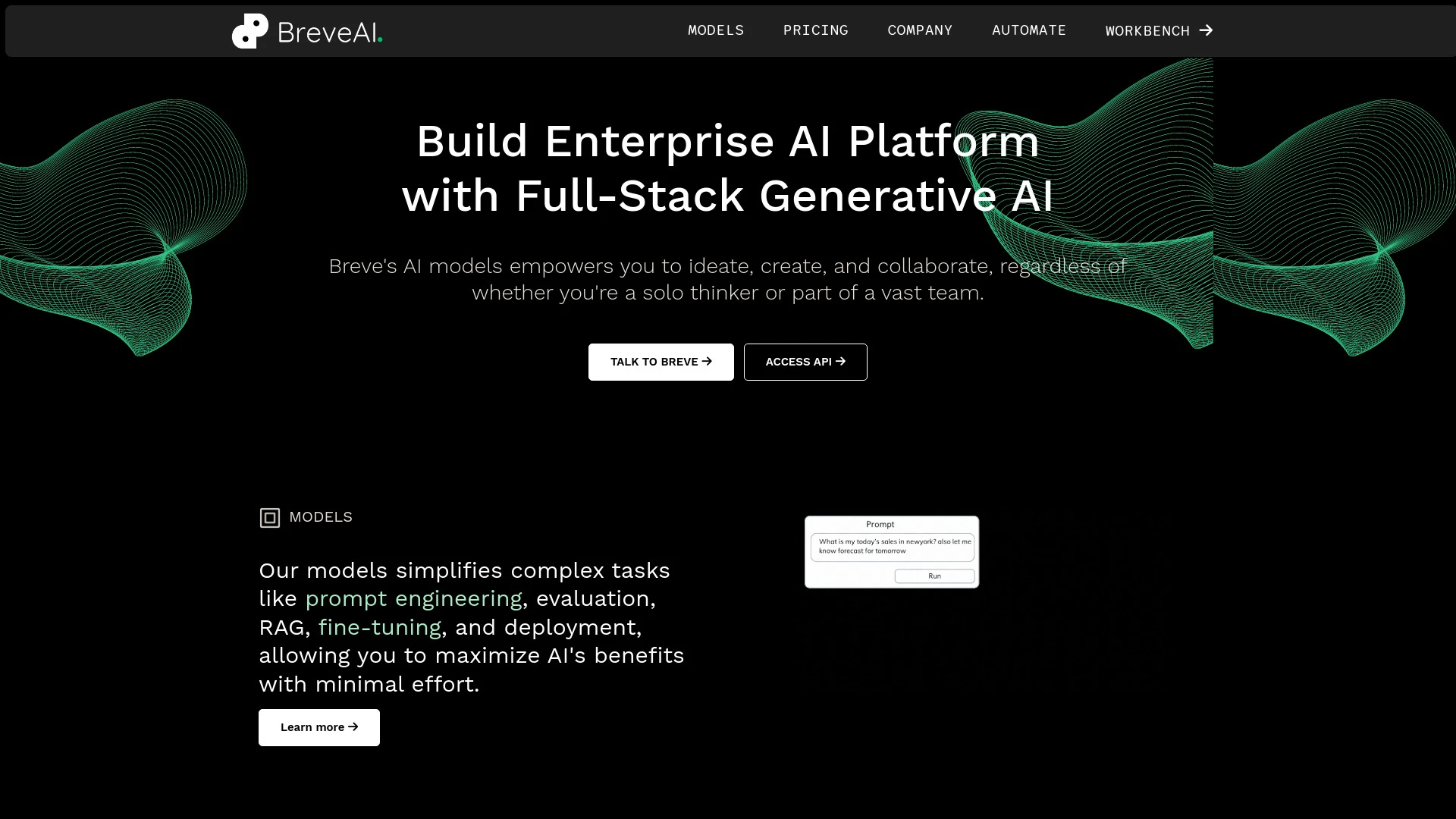 Breve AI website preview