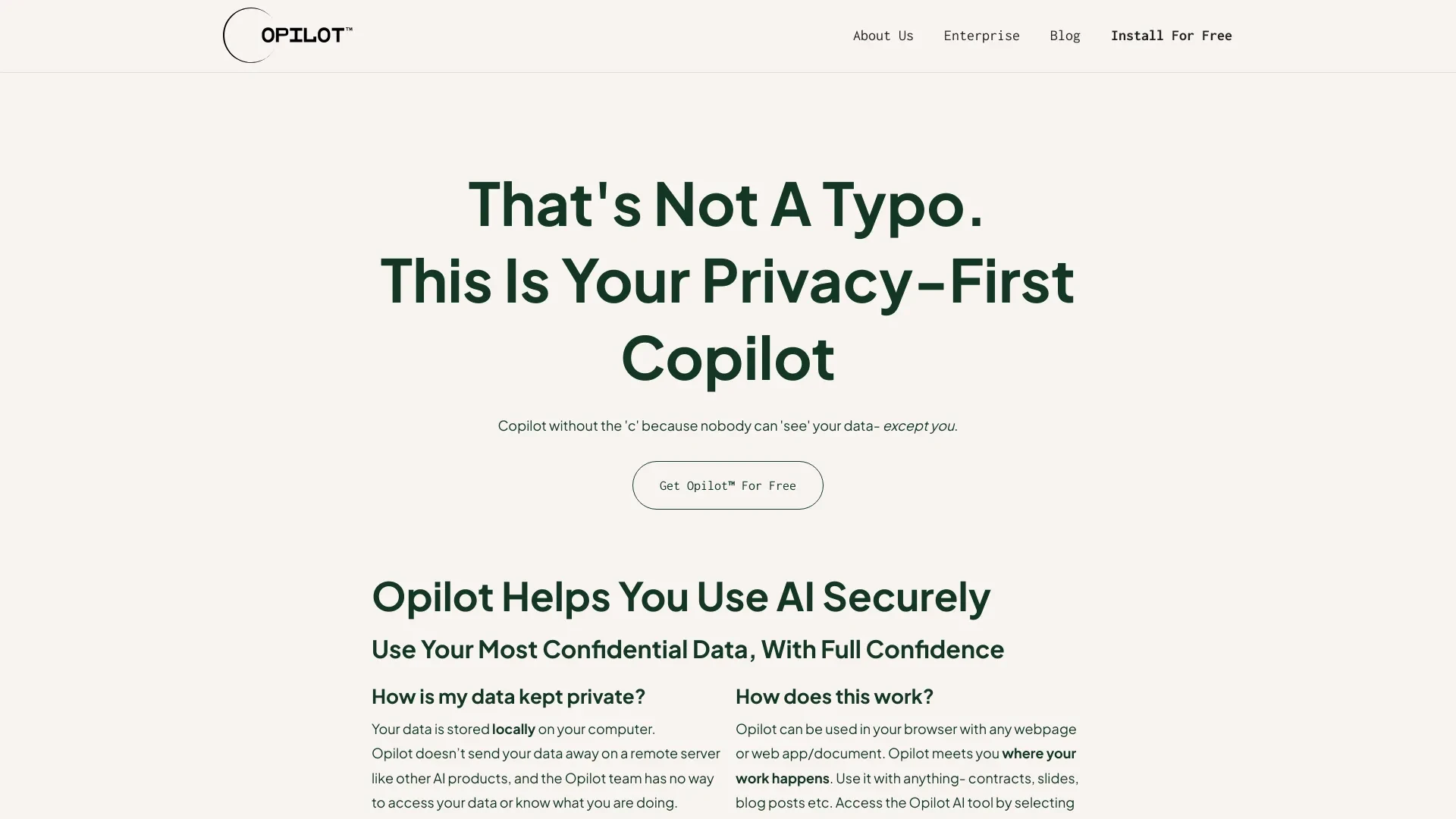 Opilot website preview