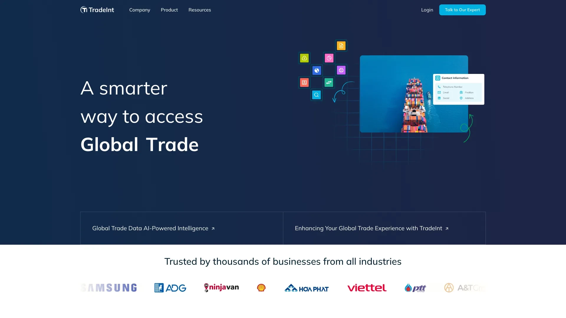 TradeInt website preview