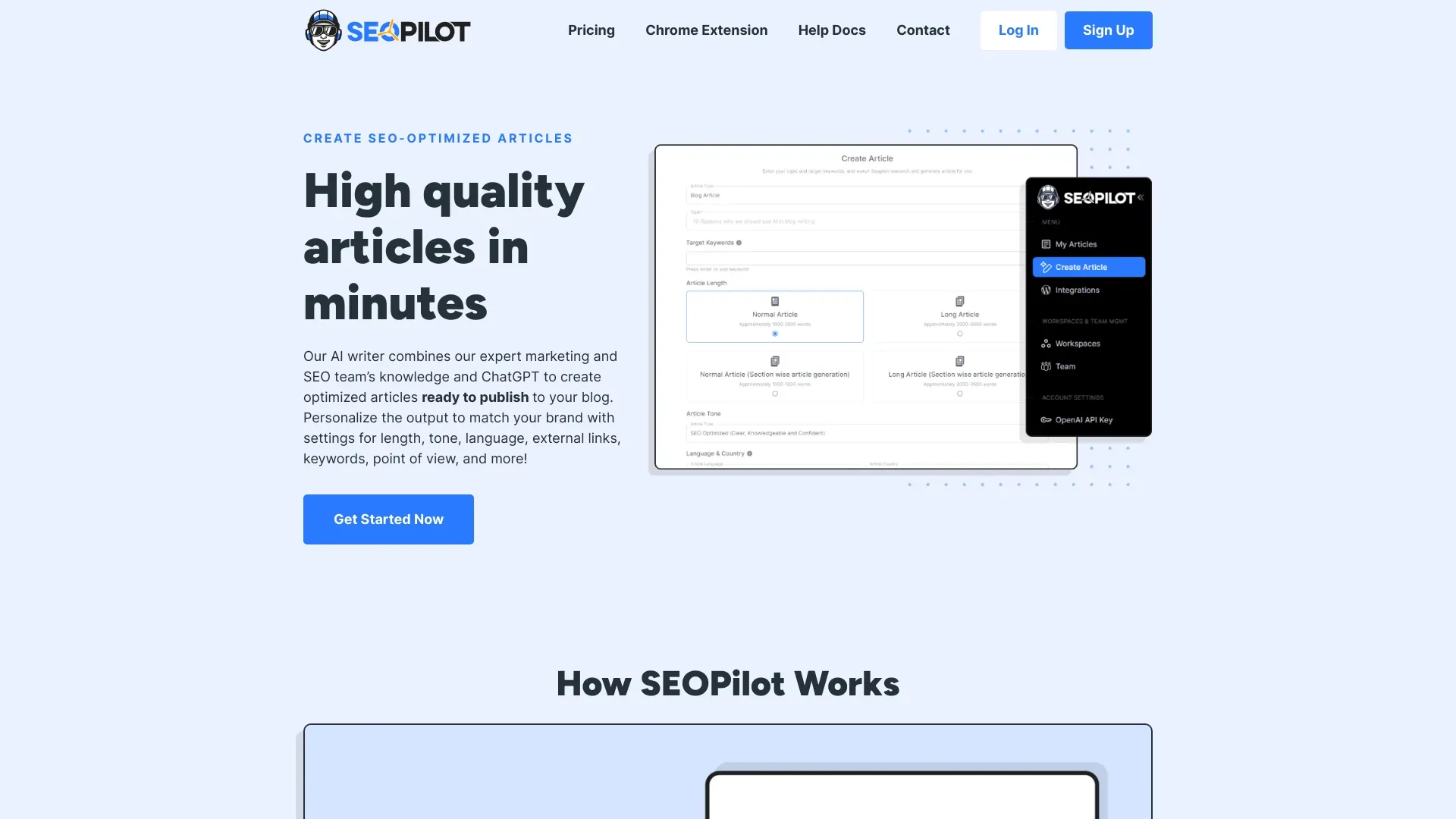 SEOPilot website preview
