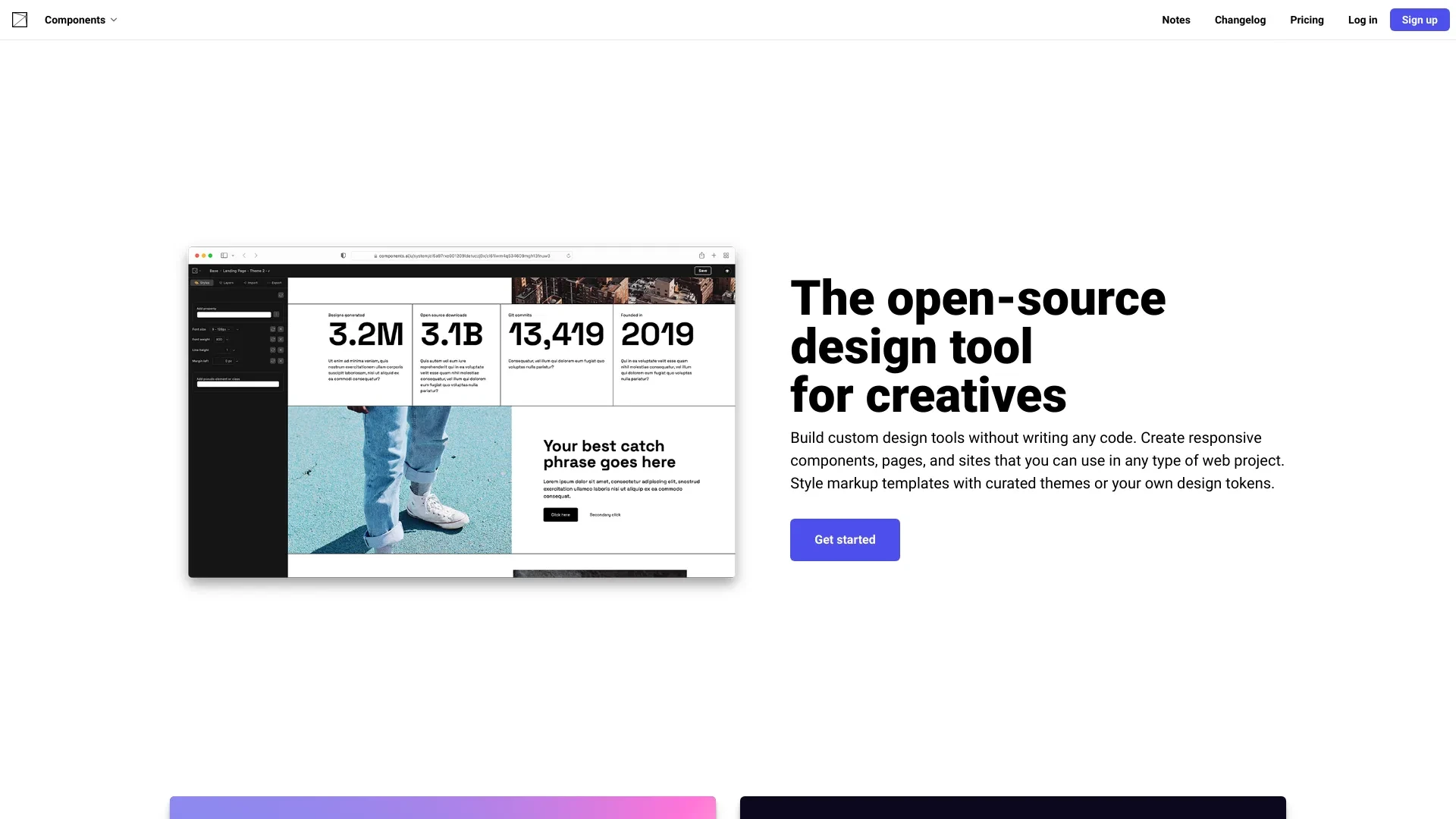 Components AI website preview