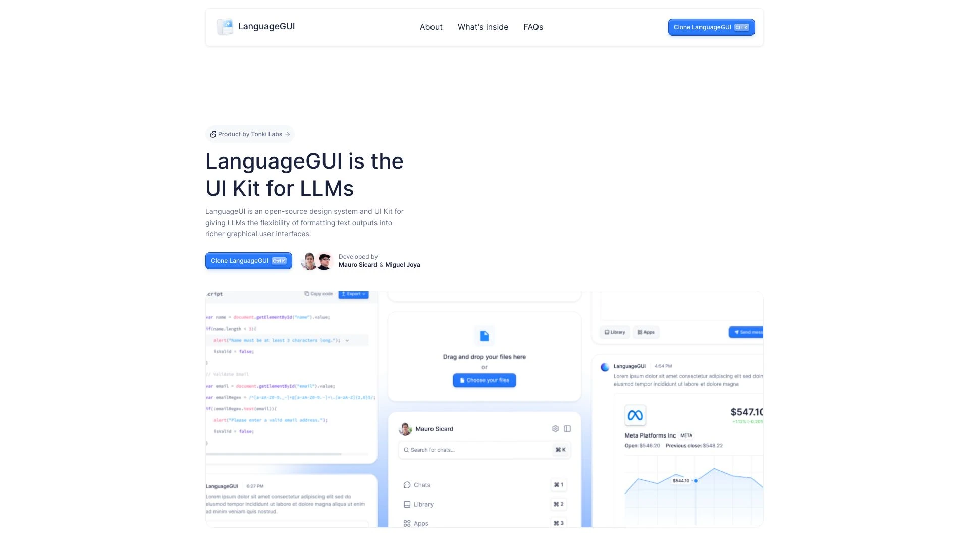 LanguageGUI website preview