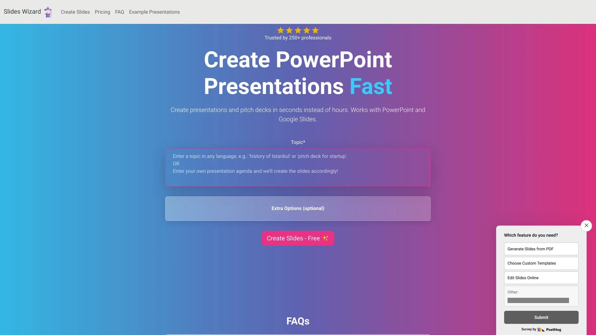Slides Wizard website preview
